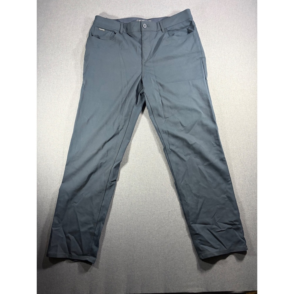 Calvin Klein Mens 38x32 Slim Fit Infinite Flex Waist Pants Navy Blue Chino 5-Pkt